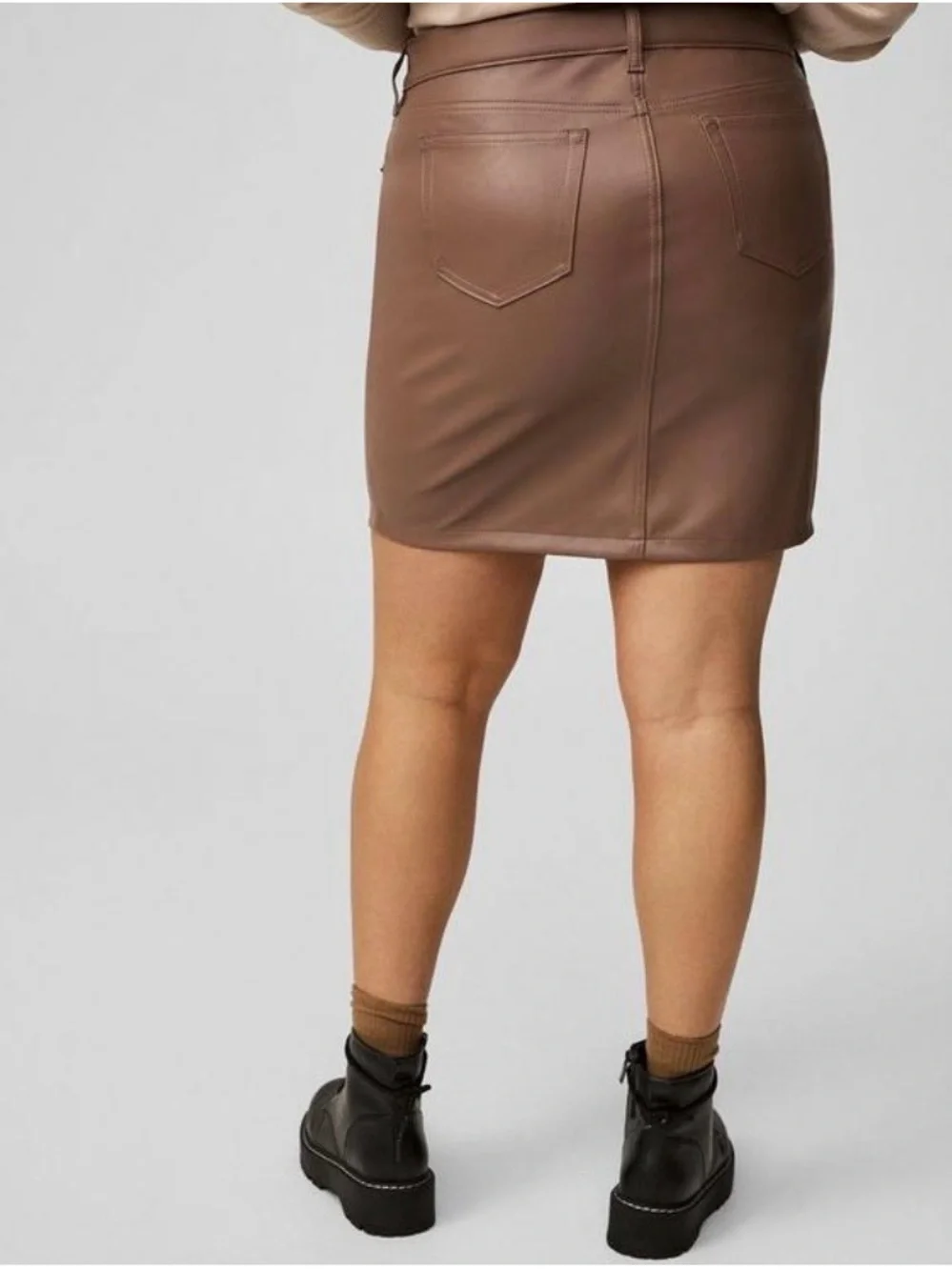 Torrid Faux Leather Mini Skirt - Brown - Size 12 - NWT!